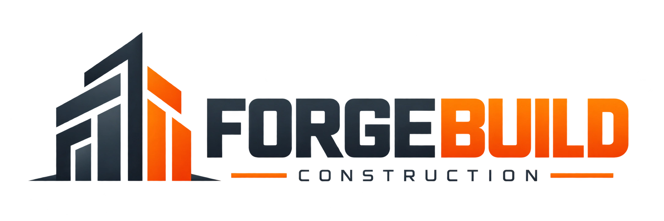 Fictional Forgebuild Construction brand concept